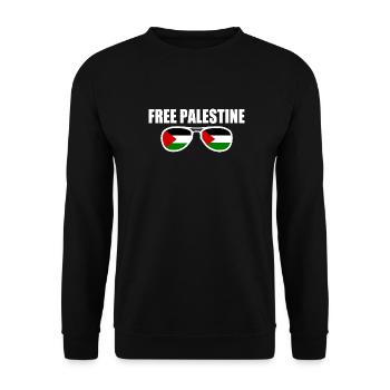 Free palestine - Unisex Pullover - Schwarz - Vorne - Alina (178cm) & Michal (187cm)