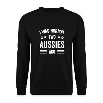 Ich war normal vor zwei Doggen Dogge - Unisex Pullover - Schwarz - Vorne - Alina (178cm) & Michal (187cm)