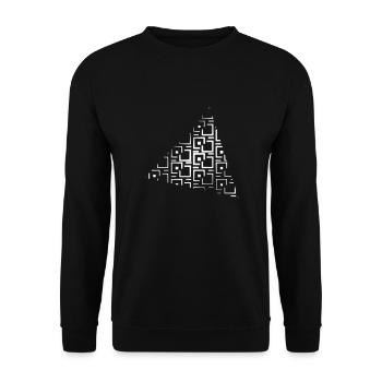 Abstraktes Dreieck-Muster - Unisex Pullover - Schwarz - Vorne - Alina (178cm) & Michal (187cm)