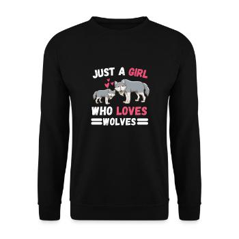 Predator Forest Animal Lovers Girl Gift Wolf - Unisex Sweatshirt - black - Front - Alina (178cm) & Michal (187cm)