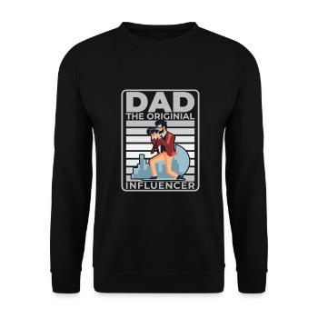 Papa: Der ursprüngliche Influencer - Unisex Pullover - Schwarz - Vorne - Alina (178cm) & Michal (187cm)