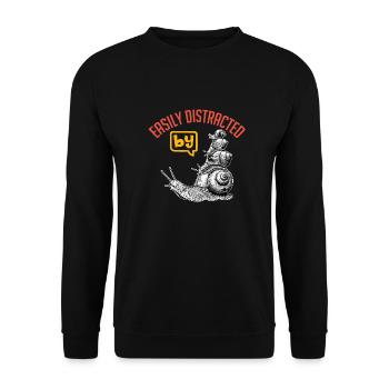 Easily distracted by snails I love snails - Unisex Sweatshirt - black - Front - Alina (178cm) & Michal (187cm)