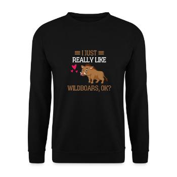 Forest Animal Lovers Gift Funny Wild Boar - Sweat-shirt Unisexe - noir - Devant - Alina (178cm) & Michal (187cm)