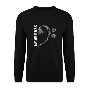 More bass please, big bass clef - Unisex Sweatshirt - black - Front - Alina (178cm) & Michal (187cm)