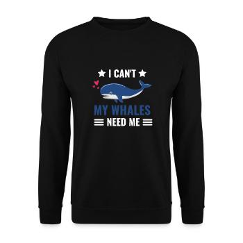 Je ne peux pas Ocean Animal Lovers Cadeau Baleine - Sweat-shirt Unisexe - noir - Devant - Alina (178cm) & Michal (187cm)