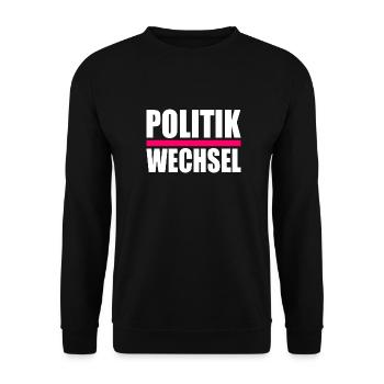 politikwechsel - Unisex Pullover - Schwarz - Vorne - Alina (178cm) & Michal (187cm)