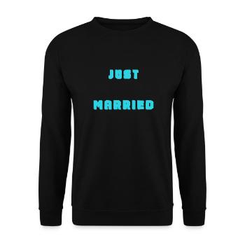 ICH HABE GERADE GEHEIRATET. Junggesellinnenabschied. VALENTINSTAG. PAAR - Unisex Pullover - Schwarz - Vorne - Alina (178cm) & Michal (187cm)