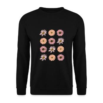 Flower pastel flower flowers pastel flowers lilac - Unisex Sweatshirt - black - Front - Alina (178cm) & Michal (187cm)