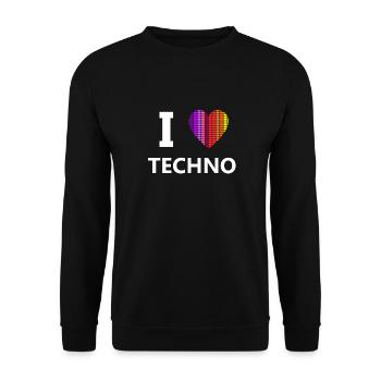 I Love Techno Schranzen Rave - Sweat-shirt Unisexe - noir - Devant - Alina (178cm) & Michal (187cm)