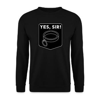 Yes Sir - BDSM Halsband Bondage - Sub Geschenk - Unisex Pullover - Schwarz - Vorne - Alina (178cm) & Michal (187cm)