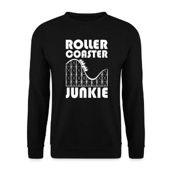 Roller Coaster Junkie - Unisex Pullover - Schwarz - Vorne - Alina (178cm) & Michal (187cm)