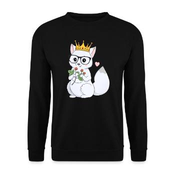 Cute arctic fox - Unisex Sweatshirt - black - Front - Alina (178cm) & Michal (187cm)