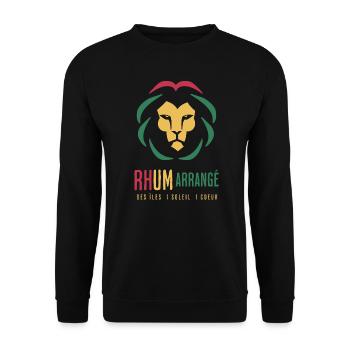 Happy Rhum Arrangé des îles 1 soleil 1 coeur - Sweat-shirt Unisexe - noir - Devant - Alina (178cm) & Michal (187cm)