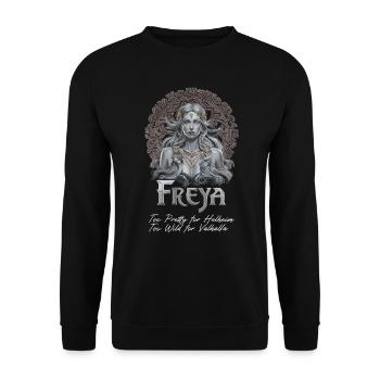 Viking Mythical Nordic Goddess Freya Art - Unisex Sweatshirt - black - Front - Alina (178cm) & Michal (187cm)