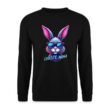 Coolste Mama Geschenk coole Mutter cool Hase - Unisex Pullover - Schwarz - Vorne - Alina (178cm) & Michal (187cm)