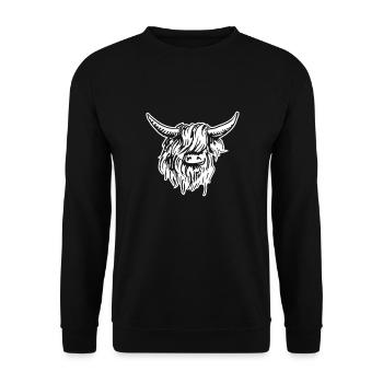 schottischer Hochländer 03 weiß - Unisex Pullover - Schwarz - Vorne - Alina (178cm) & Michal (187cm)