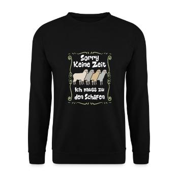 zu den Schafen | meine Schafe - Unisex Pullover - Schwarz - Vorne - Alina (178cm) & Michal (187cm)