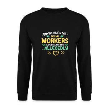 Sozialarbeiter Social Worker Beruf Sozialpädagoge - Unisex Pullover - Schwarz - Vorne - Alina (178cm) & Michal (187cm)