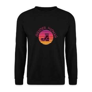 Natur Wandern Berge Gesundheit Glück Stiefel Luft - Unisex Pullover - Schwarz - Vorne - Alina (178cm) & Michal (187cm)