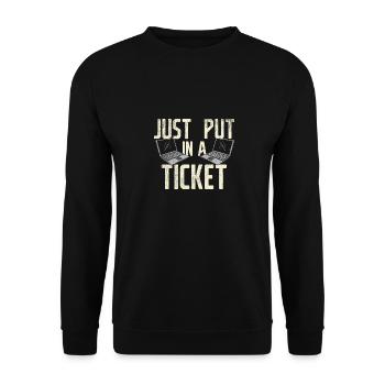 Just Put In A Ticket Für Help Desk & tech Support - Unisex Pullover - Schwarz - Vorne - Alina (178cm) & Michal (187cm)