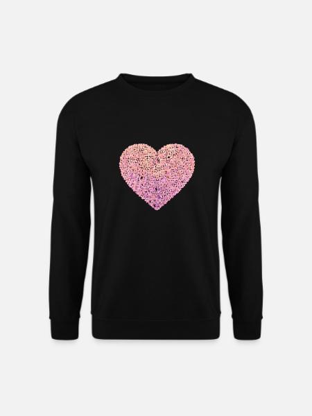 Herz in rosa Tönen - Unisex Pullover - Schwarz