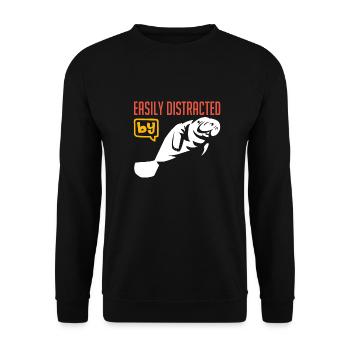 Easily distracted by manatees, I love dugongs - Unisex Sweatshirt - black - Front - Alina (178cm) & Michal (187cm)