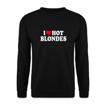 I love hot blondes - Unisex Pullover - Schwarz - Vorne - Alina (178cm) & Michal (187cm)