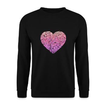 Rosa Blumenherz - Unisex Pullover - Schwarz - Vorne - Alina (178cm) & Michal (187cm)