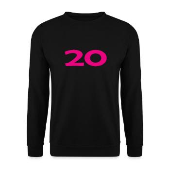 20. 20 YEARS. 20th ANNIVERSARY. 20TH ANNIVERSARY. - Unisex Sweatshirt - black - Front - Alina (178cm) & Michal (187cm)