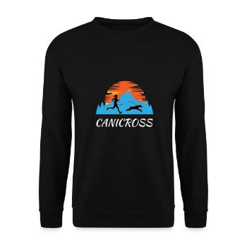 Canicross Hundesport Natur Laufen Hund - Unisex Pullover - Schwarz - Vorne - Alina (178cm) & Michal (187cm)