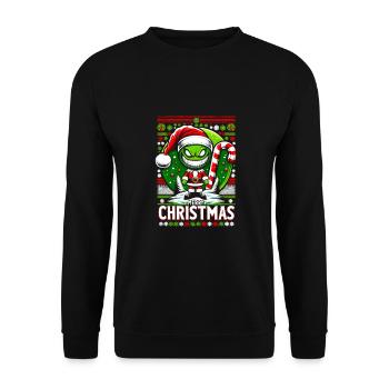 Candy Cane Christmas Humor Tee - Unisex Sweatshirt - black - Front - Alina (178cm) & Michal (187cm)