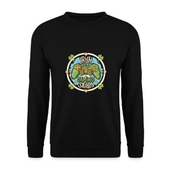 Skt Patrick ́s day Gamer Design - Unisex Sweatshirt - black - Front - Alina (178cm) & Michal (187cm)