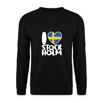 Ich liebe Stockholm, j’aime Stockholm - Sweat-shirt Unisexe - noir - Devant - Alina (178cm) & Michal (187cm)