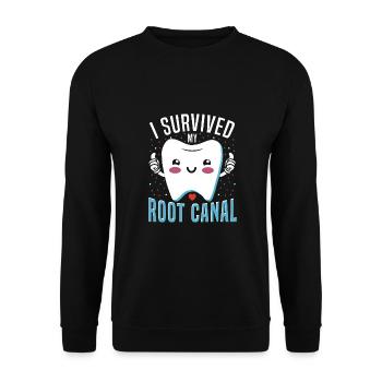 Dental Dental Care Root Canal Root Canal Treatment - Unisex Sweatshirt - black - Front - Alina (178cm) & Michal (187cm)