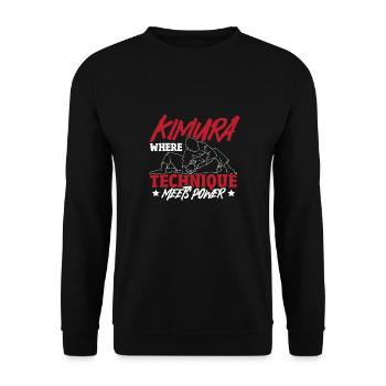 Grappling, Jiu-Jitsu, Arts martiaux, Kimura - Sweat-shirt Unisexe - noir - Devant - Alina (178cm) & Michal (187cm)