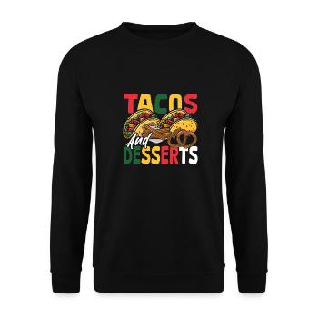 Nachos mexicains, tortillas, tacos et desserts - Sweat-shirt Unisexe - noir - Devant - Alina (178cm) & Michal (187cm)