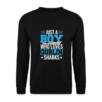 Juste un garçon qui aime les requins gobelins - Sweat-shirt Unisexe - noir - Devant - Alina (178cm) & Michal (187cm)