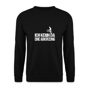 Mountainbike Abkürzung - Unisex Pullover - Schwarz - Vorne - Alina (178cm) & Michal (187cm)