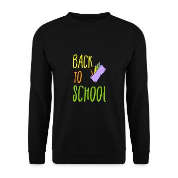 school back to school - Unisex Pullover - Schwarz - Vorne - Alina (178cm) & Michal (187cm)