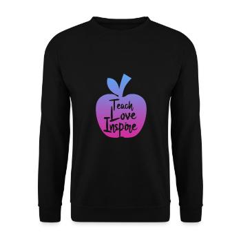 teacher teach love inspire - Unisex Pullover - Schwarz - Vorne - Alina (178cm) & Michal (187cm)