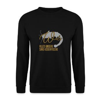 Wels Waller fischen Sportfischen Welsangeln - Unisex Pullover - Schwarz - Vorne - Alina (178cm) & Michal (187cm)