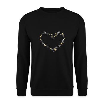étoiles coeur saint valentin - Sweat-shirt Unisexe - noir - Devant - Alina (178cm) & Michal (187cm)