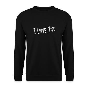 VALENTINSTAG. ICH LIEBE DICH. ICH LIEBE DICH. LIEBE. LIEBE - Unisex Pullover - Schwarz - Vorne - Alina (178cm) & Michal (187cm)