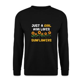 Fleurs de jardin Flower Girl Cadeau Tournesol - Sweat-shirt Unisexe - noir - Devant - Alina (178cm) & Michal (187cm)
