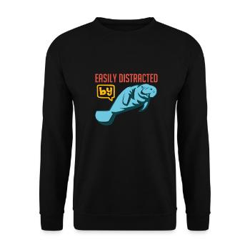 Easily distracted by manatees, I love dugongs - Unisex Sweatshirt - black - Front - Alina (178cm) & Michal (187cm)