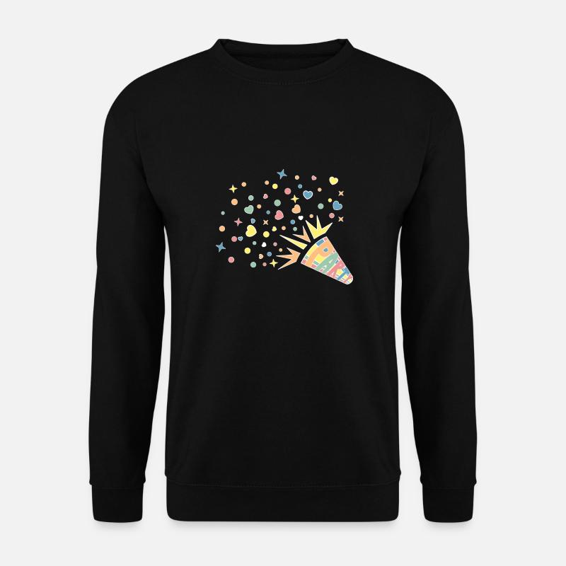 Party-Konfetti mit fröhlich bunten Pommes - Unisex Pullover - Schwarz