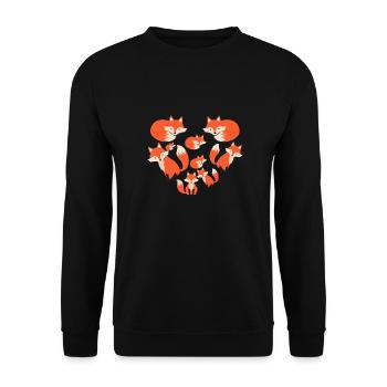 renard coeur forêt amoureux des animaux cadeau renard - Sweat-shirt Unisexe - noir - Devant - Alina (178cm) & Michal (187cm)
