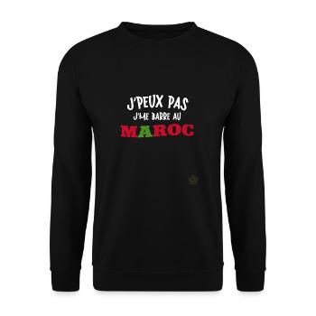 I Can't I'm Leaving in Morocco Humor - Unisex Pullover - Schwarz - Vorne - Alina (178cm) & Michal (187cm)