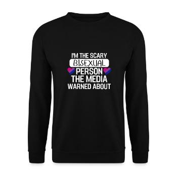 Bisexuel Coeur Bi Fierté Mois Cadeau LGBTQ - Sweat-shirt Unisexe - noir - Devant - Alina (178cm) & Michal (187cm)