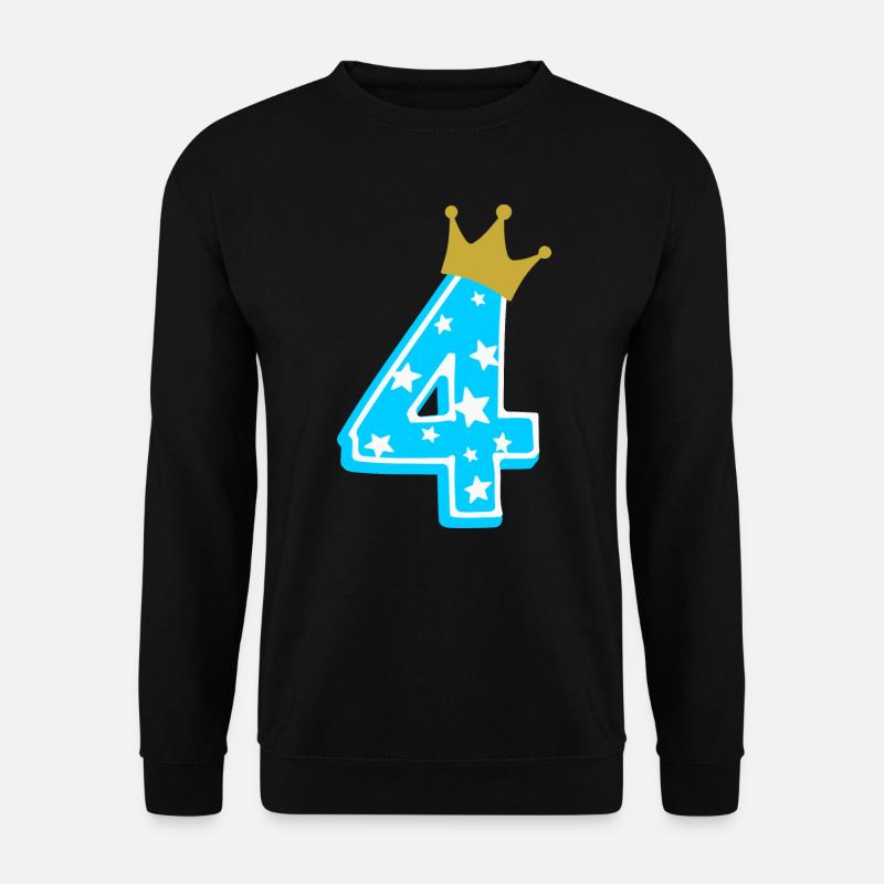 4 Krone 4. Geburtstag 4 Jahre - Unisex Pullover - Schwarz
